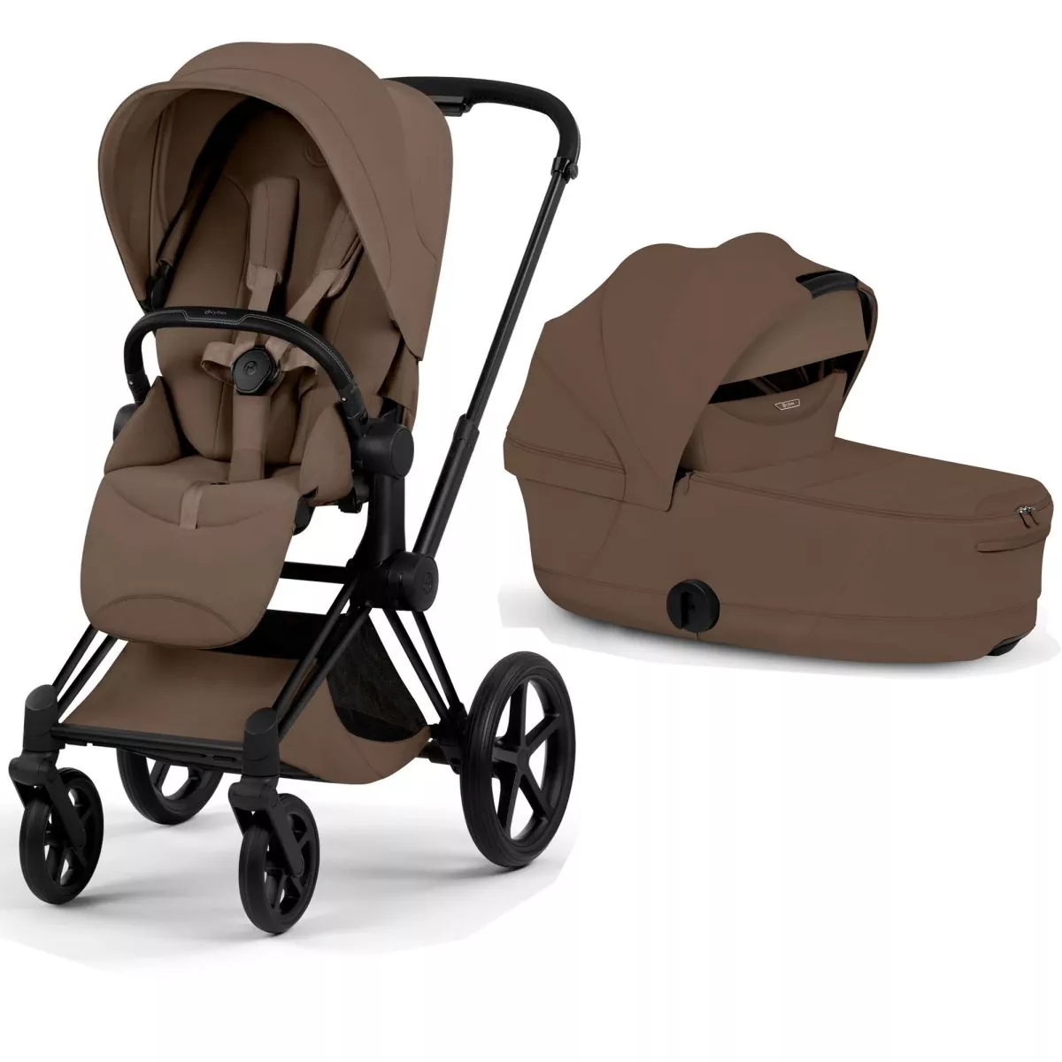 cochecito de bebé Cybex Priam Style Coconut Brown chasis Matt Black